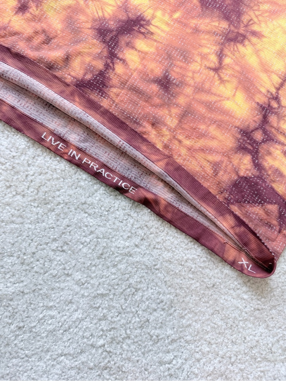 Lululemon Metal Vent Tech 2.0 XStatic Tie Dye Short Sleeve Shirt XL Orange Brown - Picture 8 of 10